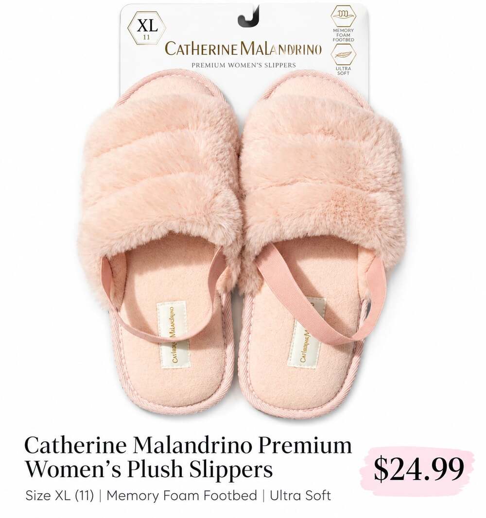 Catherine Malandrino Premium Women's Plush Memory Foam Slippers